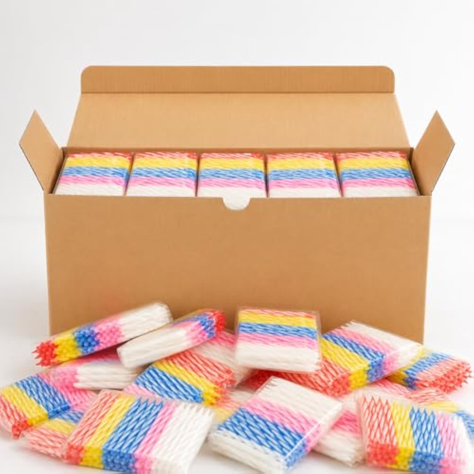 50 Pack Bulk Spiral Birthday Candles for Cake
